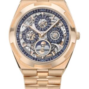 Vacheron Constantin . A RARE AND HIGHLY ATTRACTIVE 18K PINK GOLD AUTOMATIC SKELETONIZED PERPETUAL CALENDAR WRISTWATCH WITH MOON PHASES LEAP YEAR INDICATION AND BRACELET Replica