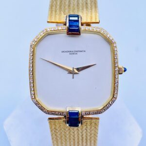 Vacheron Constantin Vintage with Diamonds and blue Sapphires RARE beautiful piece SERVICED 2023 Replica